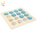 Gra planszowa memory montessori zestaw puzzle drewniane 4 karty