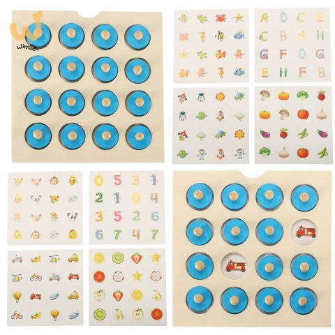 Gra planszowa memory montessori zestaw puzzle drewniane 4 karty Gra planszowa memory montessori zestaw puzzle drewniane 4 karty