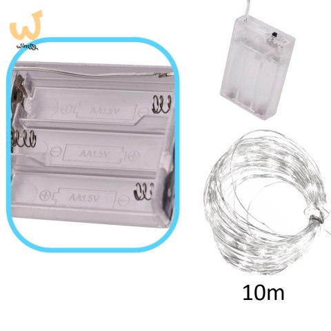 Lampki LED druciki dekoracyjne świąteczne choinkowe 10m 100LED zimny biały Lampki LED druciki dekoracyjne świąteczne choinkowe 10m 100LED zimny biały