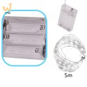 Lampki LED druciki dekoracyjne świąteczne choinkowe 5m 50LED zimny biały