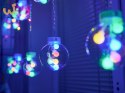 Lampki LED kurtyna kule wiszące świąteczne choinkowe 3m 108LED multikolor ze złączem 8 trybów świecenia