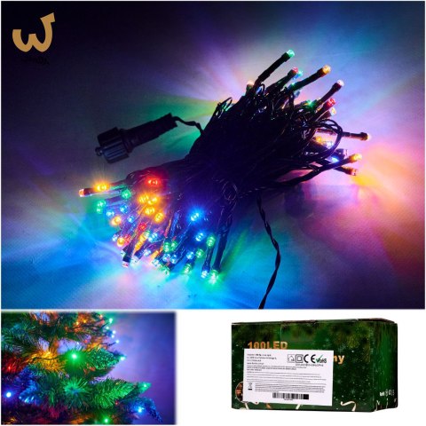 Lampki LED łańcuch świetlny świąteczne choinkowe 10m 100LED multikolor 8 trybów świecenia Lampki LED łańcuch świetlny świąteczne choinkowe 10m 100LED multikolor 8 trybów świecenia