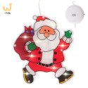 Lampki LED wisząca ozdoba dekoracja okna świąteczna przyssawka Mikołaj z prezentami