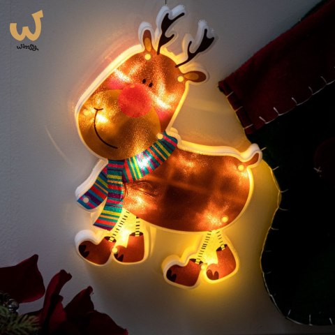 Lampki LED wisząca ozdoba dekoracja okna świąteczna przyssawka renifer Lampki LED wisząca ozdoba dekoracja okna świąteczna przyssawka renifer