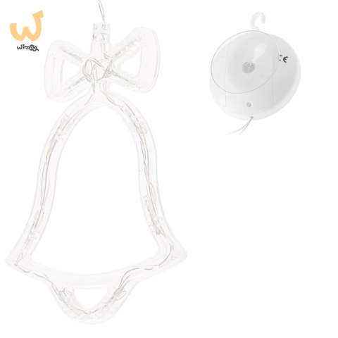 Lampki LED wisząca ozdoba dekoracja okna świąteczne choinkowe dzwoneczek przyssawki 10 LED Lampki LED wisząca ozdoba dekoracja okna świąteczne choinkowe dzwoneczek przyssawki 10 LED