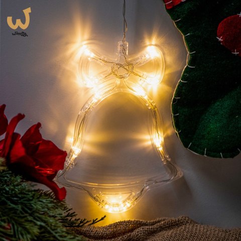 Lampki LED wisząca ozdoba dekoracja okna świąteczne choinkowe dzwoneczek przyssawki 10 LED Lampki LED wisząca ozdoba dekoracja okna świąteczne choinkowe dzwoneczek przyssawki 10 LED