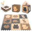 Mata edukacyjna piankowa puzzle beż 85 x 85 cm 9 elementów