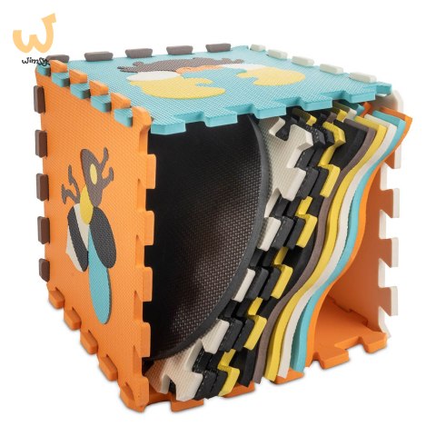 Mata edukacyjna piankowa puzzle zwierzątka kolorowa 114 x 114 cm 25 elementów Mata edukacyjna piankowa puzzle zwierzątka kolorowa 114 x 114 cm 25 elementów