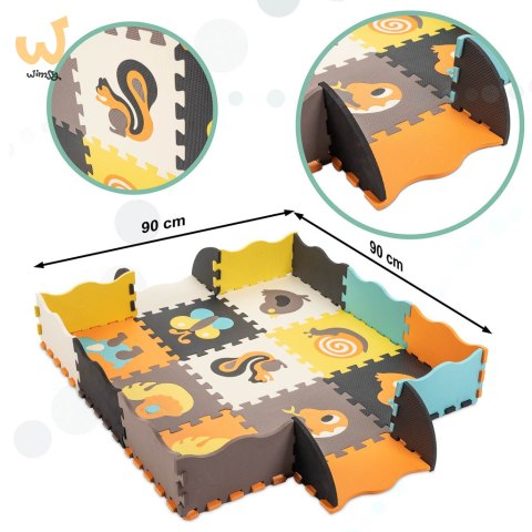 Mata edukacyjna piankowa puzzle zwierzątka kolorowa 114 x 114 cm 25 elementów Mata edukacyjna piankowa puzzle zwierzątka kolorowa 114 x 114 cm 25 elementów