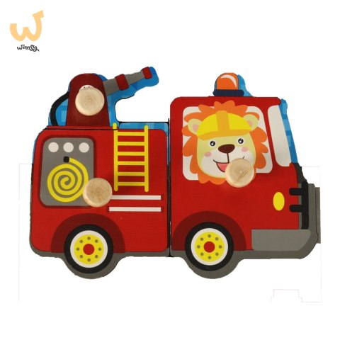 Puzzle drewniane sorter układanka straż pożarna Puzzle drewniane sorter układanka straż pożarna