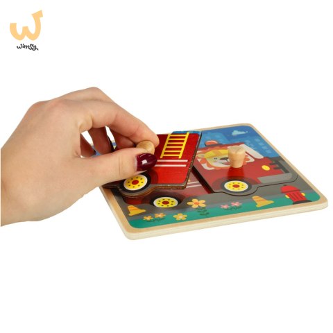 Puzzle drewniane sorter układanka straż pożarna Puzzle drewniane sorter układanka straż pożarna