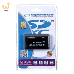Czytnik kart Esperanza EA117 (Zewnętrzny; Memory Stick Duo, MicroSD (przez adapter), MMC, SD, SDHC, SDXC)