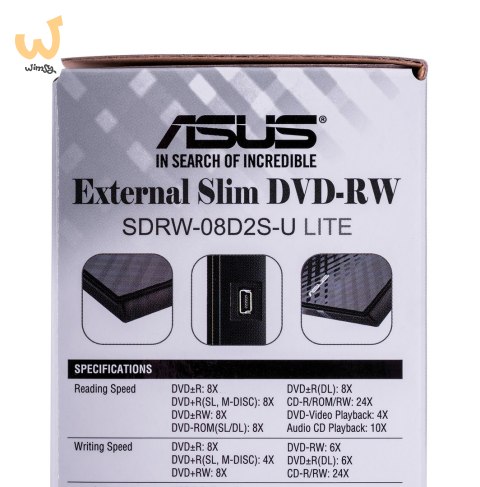 DVD-REC ASUS SDRW-08D2S-U LITE USB SLIM CZARNY BOX DVD-REC ASUS SDRW-08D2S-U LITE USB SLIM CZARNY BOX