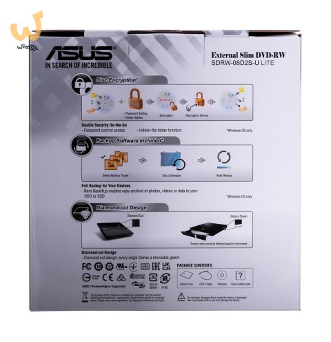DVD-REC ASUS SDRW-08D2S-U LITE USB SLIM CZARNY BOX DVD-REC ASUS SDRW-08D2S-U LITE USB SLIM CZARNY BOX