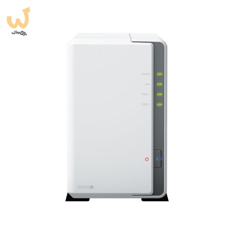 NAS Synology DS223j; Tower; 2x (3.5" SATA HDD); Realtek RTD1619B; ,1 GB DDR4, 1x 1GbE RJ-45