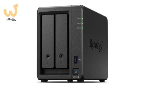 NAS Synology DS723+; Tower; 2x (3.5" SATA HDD); AMD Ryzen R1600;,2GB DDR4 ECC (max. 32GB), 2x 1GbE RJ-45