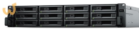 NAS Synology RS3621xs+; 2U RACK; 12x (3.5" SATA HDD/2.5" SATA SSD); Intel Xeon D-1541; 8 GB DDR4 ECC UDIMM (max. 64GB), 4x 1GbE 