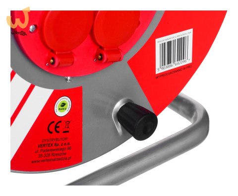 Przedłużacz elektryczny bębnowy 25M VERTEX 3x2,5mm PB25METAL czarny Przedłużacz elektryczny bębnowy 25M VERTEX 3x2,5mm PB25METAL czarny