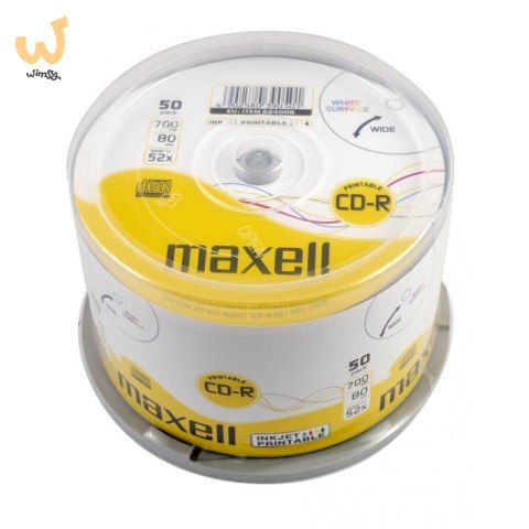 MAXELL CD-R 700MB, 50 szt. w opakowaniu cake (szpindel), szybkość zapisu 52X, 80 min. Płyty wysokiej jakości z możliwością nadru MAXELL CD-R 700MB, 50 szt. w opakowaniu cake (szpindel), szybkość zapisu 52X, 80 min. Płyty wysokiej jakości z możliwością nadru