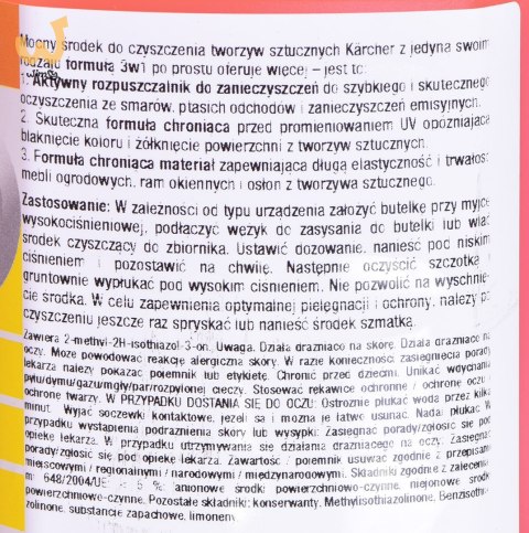 Środek do czyszczenia plastiku KARCHER 3w1 1L 6.295-758.0 Środek do czyszczenia plastiku KARCHER 3w1 1L 6.295-758.0