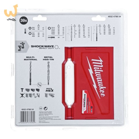 Zestaw wierteł i bitów udarowych MILWAUKEE 4932479854 39szt. Zestaw wierteł i bitów udarowych MILWAUKEE 4932479854 39szt.