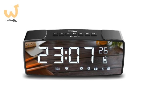 GREENBLUE RADIOBUDZIK BLUETOOTH 4.2, FM, AUX-IN, 6W, TEMPERATURA, ALARM, ZEGAR, AKUMULATOR 2200MAH GB200
