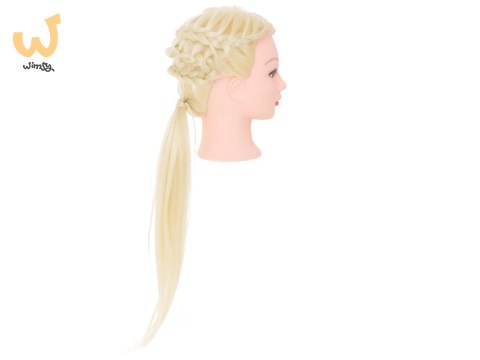 Główka głowa treningowa fryzjerska naturalne włosy blond Główka głowa treningowa fryzjerska naturalne włosy blond