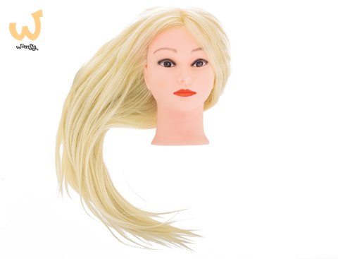 Główka głowa treningowa fryzjerska naturalne włosy blond Główka głowa treningowa fryzjerska naturalne włosy blond