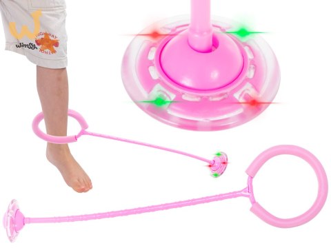 Hula hop na nogę skakanka piłka świecąca LED różowa Hula hop na nogę skakanka piłka świecąca LED różowa