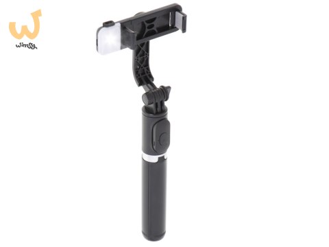 Kijek do selfie lampka LED statyw tripod czarny Kijek do selfie lampka LED statyw tripod czarny