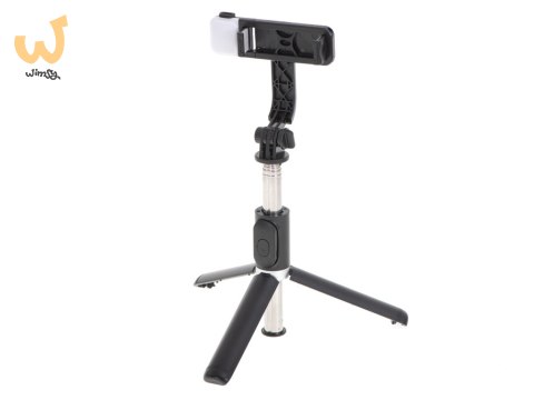 Kijek do selfie lampka LED statyw tripod czarny Kijek do selfie lampka LED statyw tripod czarny