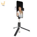 Kijek do selfie lampka LED statyw tripod czarny
