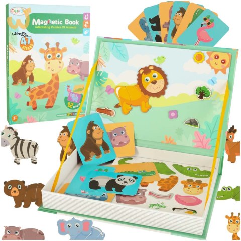 Książeczka magnetyczna układanka puzzle na magnes zwierzęta safari 47el. Książeczka magnetyczna układanka puzzle na magnes zwierzęta safari 47el.