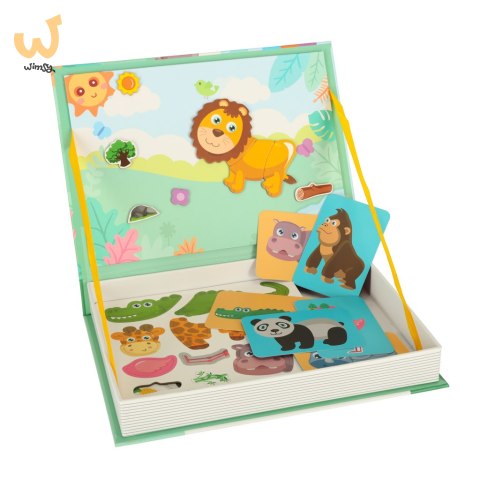 Książeczka magnetyczna układanka puzzle na magnes zwierzęta safari 47el. Książeczka magnetyczna układanka puzzle na magnes zwierzęta safari 47el.