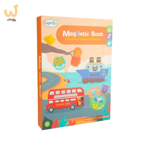 Książeczka magnetyczna układanka puzzle z magnesem środki transportu Książeczka magnetyczna układanka puzzle z magnesem środki transportu
