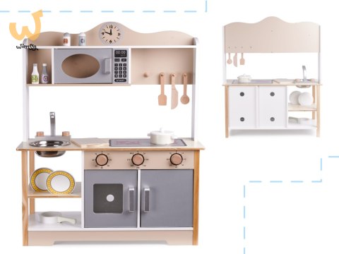Kuchnia dla dzieci drewniana MDF LULILO KUKETO akcesoria 85cm Kuchnia dla dzieci drewniana MDF LULILO KUKETO akcesoria 85cm