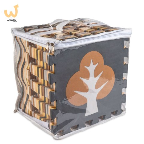 Mata edukacyjna piankowa puzzle kojec brązowa 143 x 143 cm 36 elementów Mata edukacyjna piankowa puzzle kojec brązowa 143 x 143 cm 36 elementów