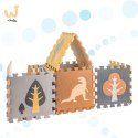 Mata edukacyjna piankowa puzzle kojec brązowa 143 x 143 cm 36 elementów