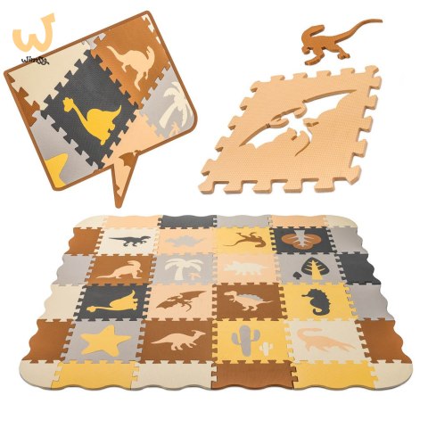Mata edukacyjna piankowa puzzle kojec brązowa 143 x 143 cm 36 elementów Mata edukacyjna piankowa puzzle kojec brązowa 143 x 143 cm 36 elementów