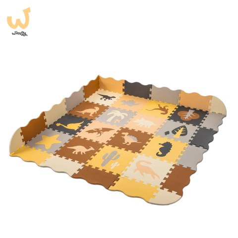 Mata edukacyjna piankowa puzzle kojec brązowa 143 x 143 cm 36 elementów Mata edukacyjna piankowa puzzle kojec brązowa 143 x 143 cm 36 elementów