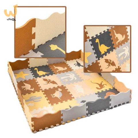 Mata edukacyjna piankowa puzzle kojec brązowa 143 x 143 cm 36 elementów Mata edukacyjna piankowa puzzle kojec brązowa 143 x 143 cm 36 elementów