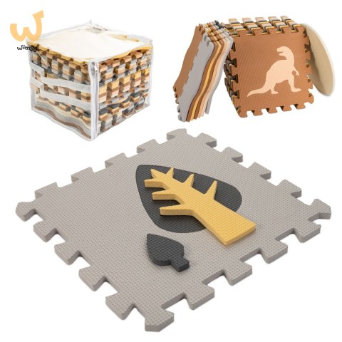 Mata edukacyjna piankowa puzzle kojec brązowa 143 x 143 cm 36 elementów Mata edukacyjna piankowa puzzle kojec brązowa 143 x 143 cm 36 elementów