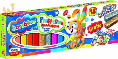 Plastelina kwadratowa Bambino 18 kolorów Plastelina kwadratowa Bambino 18 kolorów