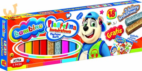 Plastelina kwadratowa Bambino 18 kolorów Plastelina kwadratowa Bambino 18 kolorów