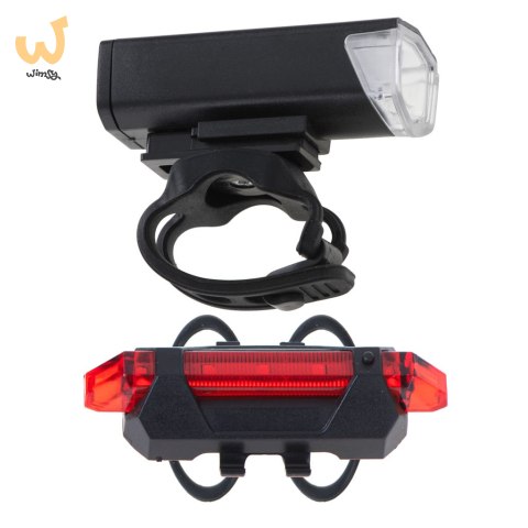 RALLEX Lampka rowerowa LED zestaw tył-przód na rower kierownicę USB RALLEX Lampka rowerowa LED zestaw tył-przód na rower kierownicę USB