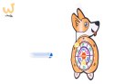 Tarcza Dart z rzutkami piłkami na rzep corgi