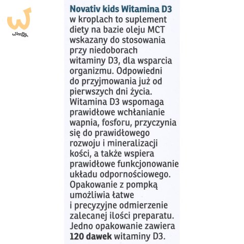 Novativ Kids Witamina D3 w kroplach 20ml Novativ Kids Witamina D3 w kroplach 20ml