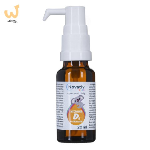 Novativ Kids Witamina D3 w kroplach 20ml Novativ Kids Witamina D3 w kroplach 20ml
