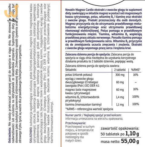 Novativ Magnez Cardio 50tabl. powlekanych