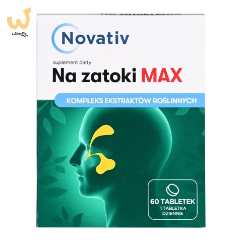 Novativ Na zatoki 60 tabletek powlekanych Novativ Na zatoki 60 tabletek powlekanych
